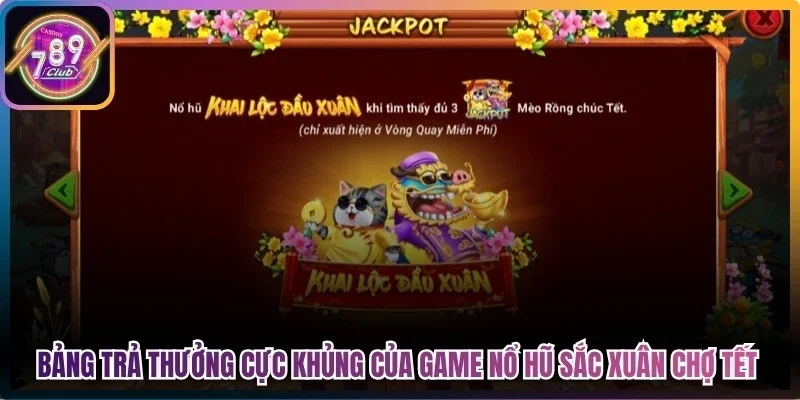 Bảng trả thưởng cực khủng của game nổ hũ sắc xuân chợ tết